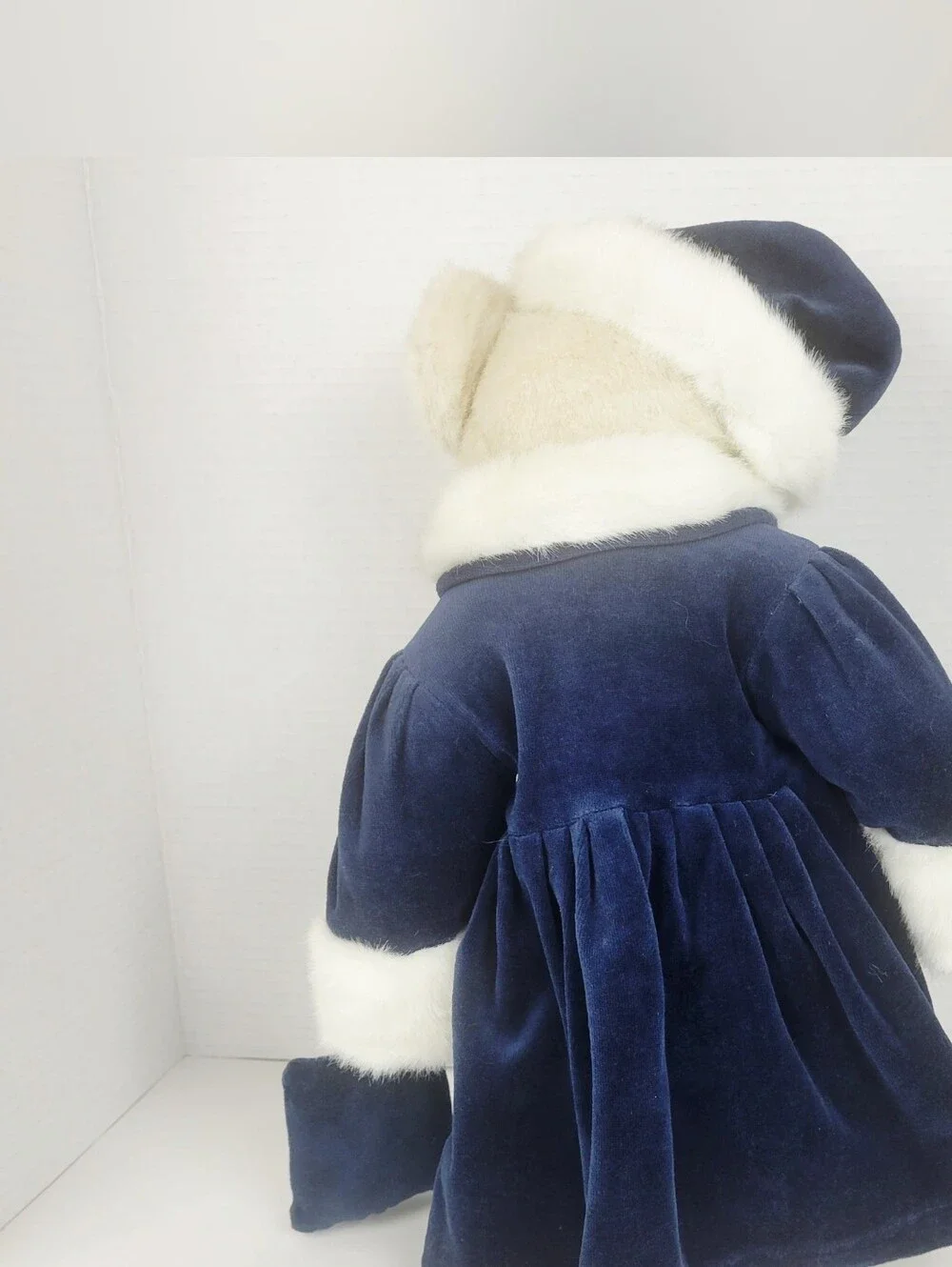 Vtg 1998~Boyds Bears Alexis Bearriman Plush~Bearwear Blue Velvet Dress~17